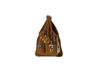 MIU MIU Suede Bag with Charm "Brown"