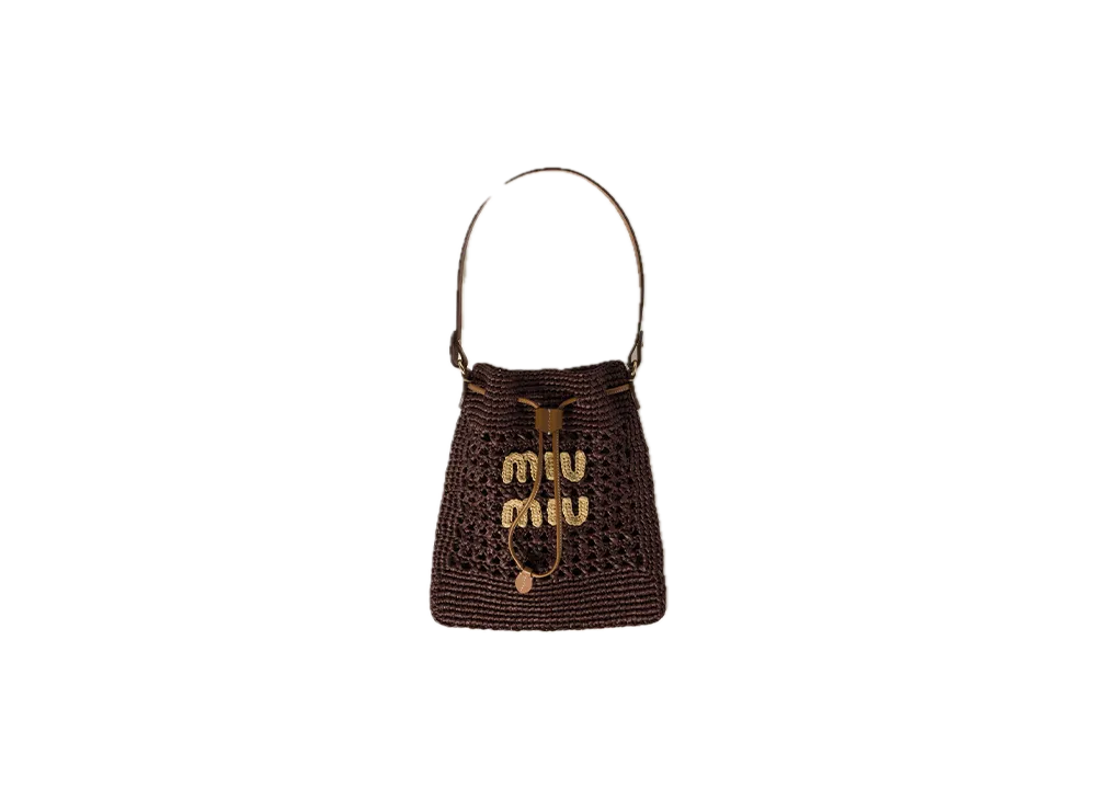 MIU MIU Woven Fabric Mini Bag "Brown"