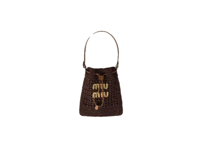 MIU MIU Woven Fabric Mini Bag "Brown"