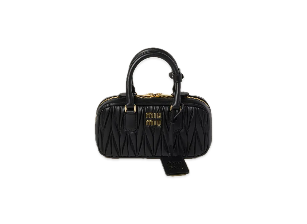 MIU MIU Arcadie Matelasse Leather Mini Bag "Black"