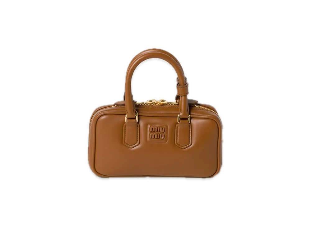 MIU MIU Arcadie Leather Mini Bag "Cognac"