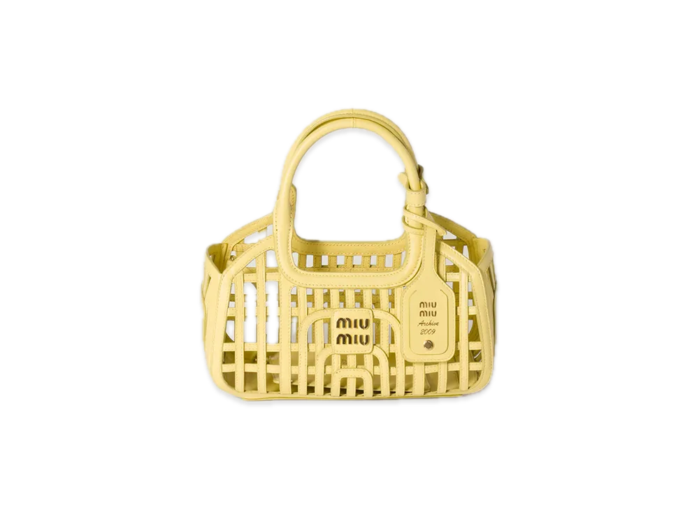 MIU MIU Leather Basket "Lemon Yellow"