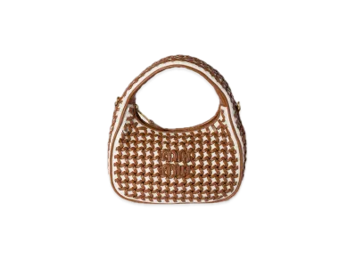 MIU MIU Wander Wicker Handbag "Beige/Camel"