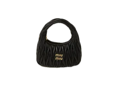 MIU MIU Wander Matelasse Leather Hobo Bag "Black"