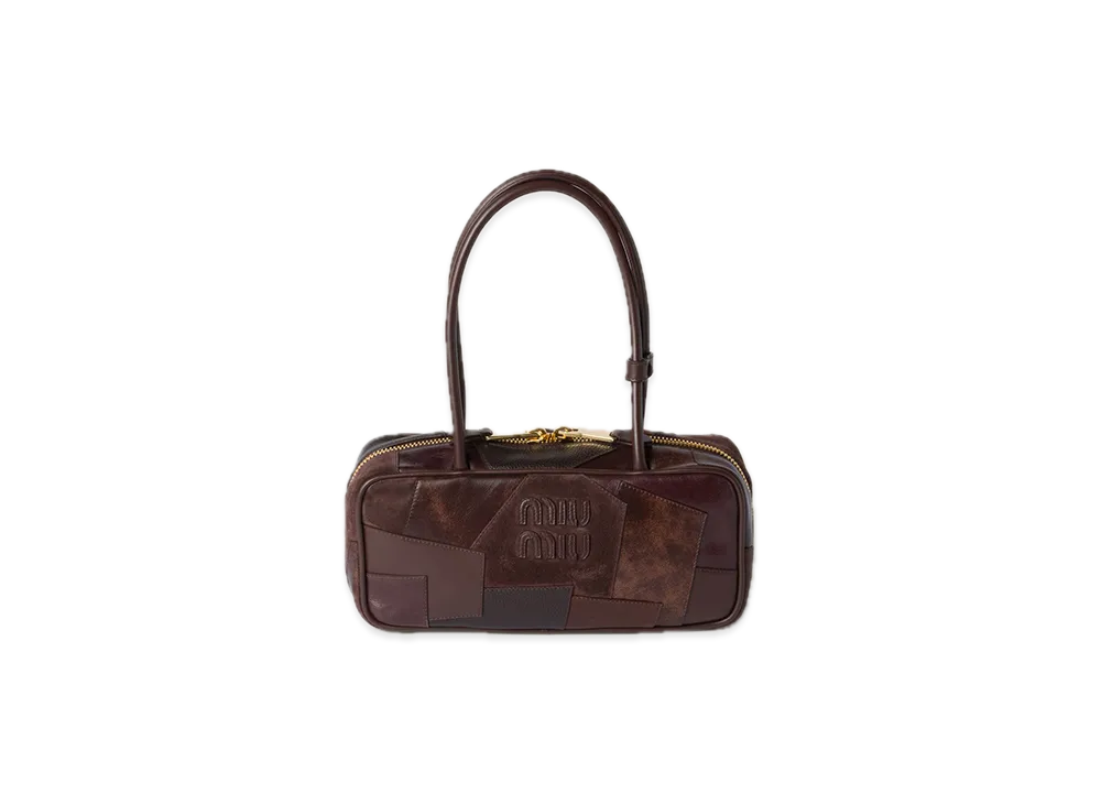 MIU MIU Bow Leather Patchwork Bag "Brown"