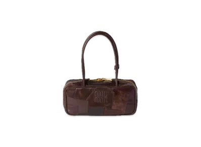 MIU MIU Bow Leather Patchwork Bag "Brown"