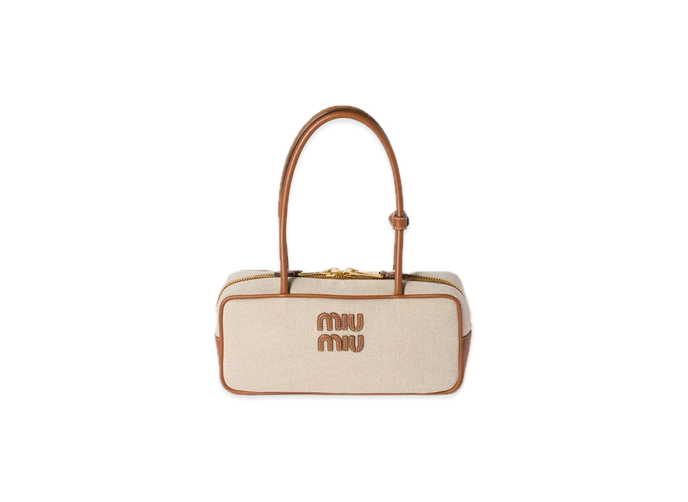 MIU MIU Bow Canvas / Leather Bag "Natural"