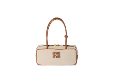 MIU MIU Bow Canvas / Leather Bag "Natural"