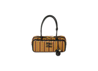 MIU MIU Bow Leather Bag "Black/Cognac/Mustard"