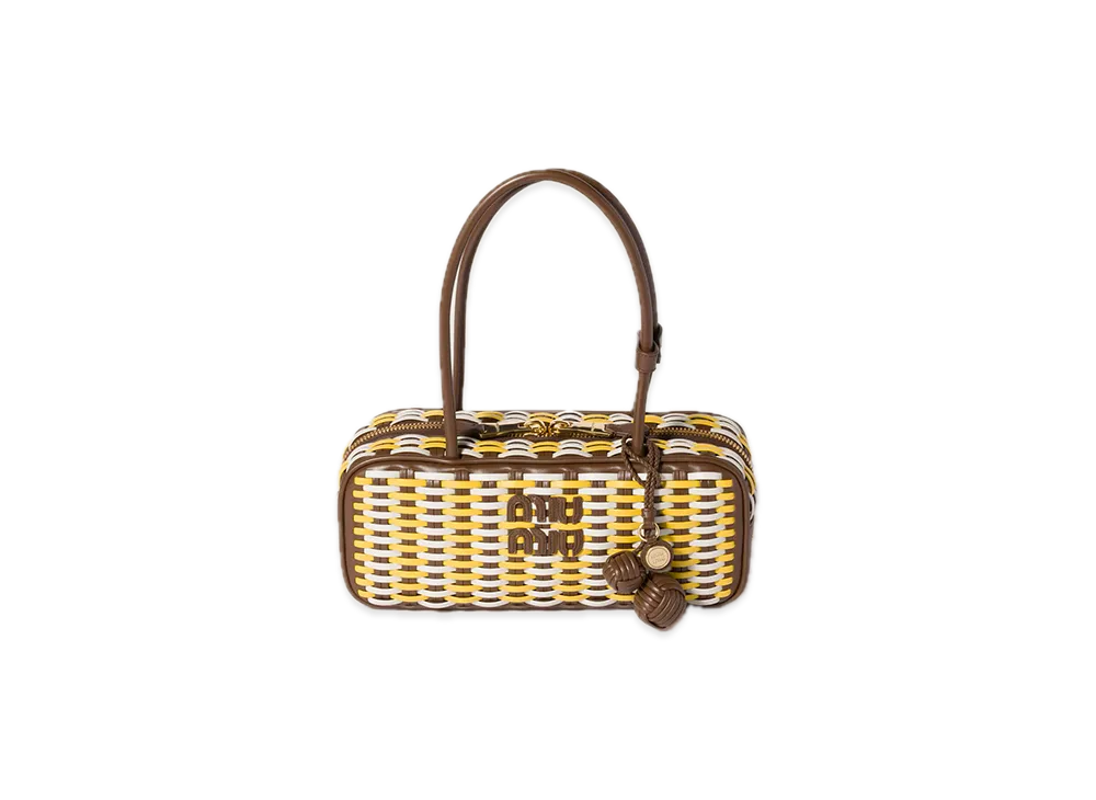 MIU MIU Bow Leather Bag "Maple/Yellow/Off White"