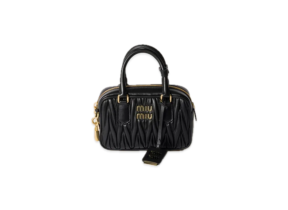 MIU MIU Arcadie Matelasse Leather Bag "Black"