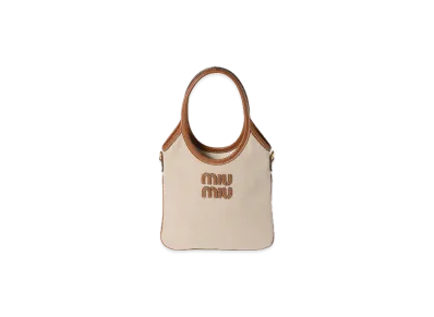 MIU MIU IVY Canvas / Leather Bag "Natural"