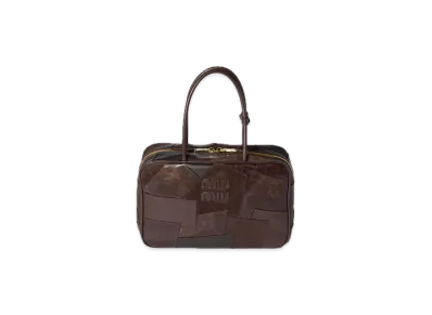 MIU MIU Leather Patchwork Bow Bag "Brown"