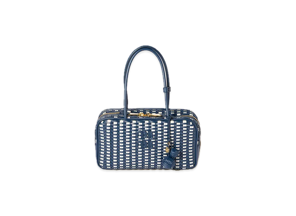 MIU MIU Bow Leather Bag "Blue/White"