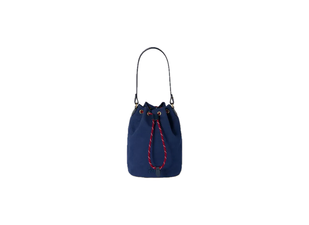 MIU MIU Gabardine Pouch "Indigo Blue/Wine Red"