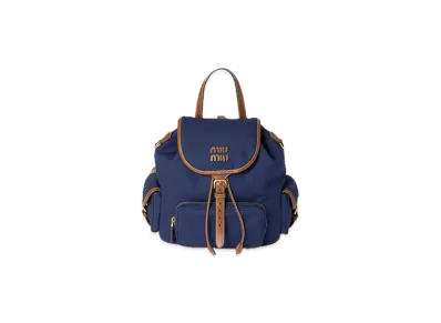 MIU MIU Canvas / Leather Backpack "Blue"