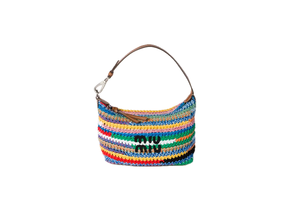 MIU MIU Gabardine Pouch "Indigo Blue/Wine Red"