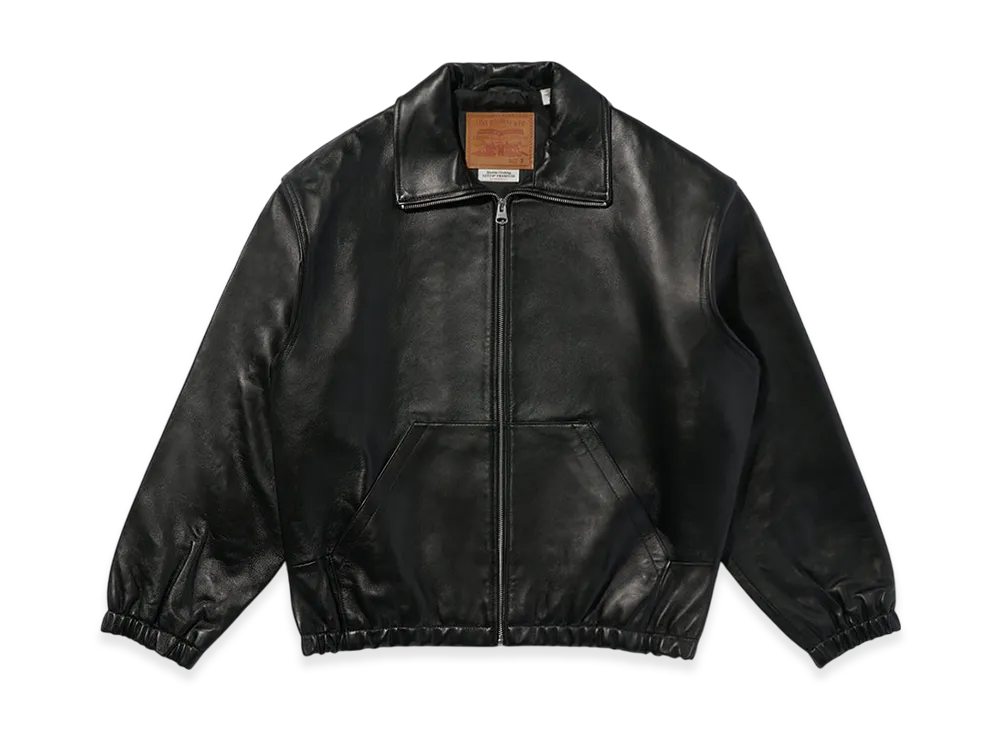 LEVI'S Premium Black Fullzip Sports Leather Jacket "Black"