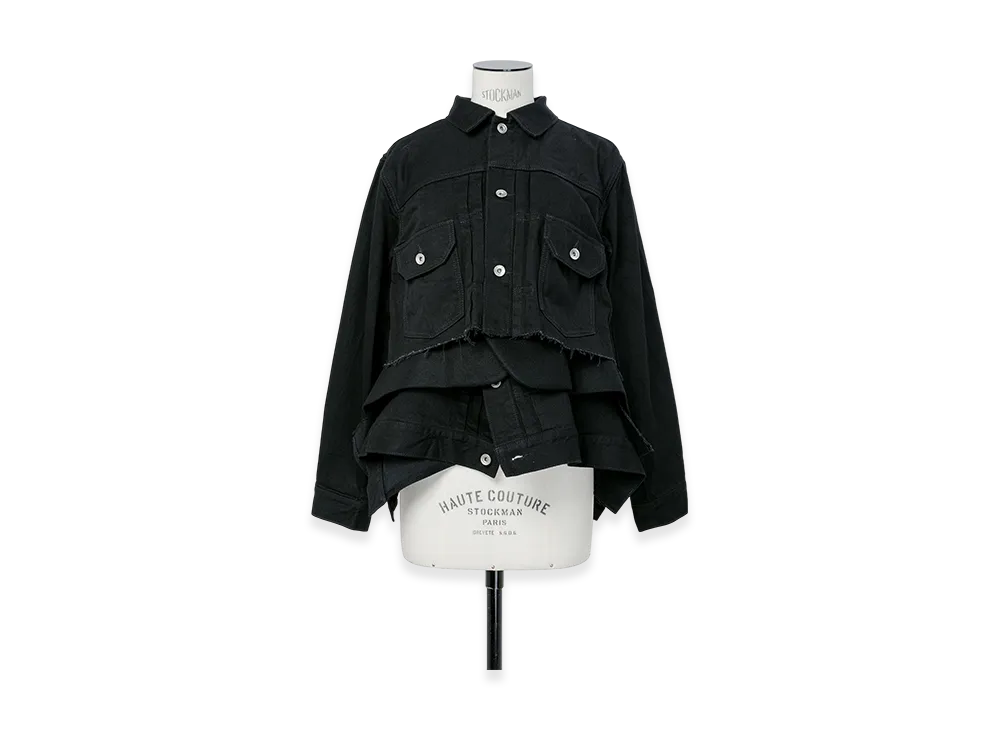 sacai Denim x Wool Melton Jacket "Black"