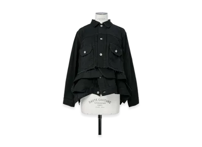 sacai Denim x Wool Melton Jacket "Black"