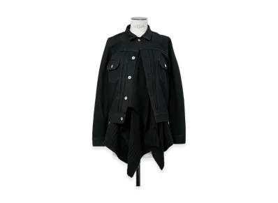 sacai Denim x Wool Knit Jacket "Black"