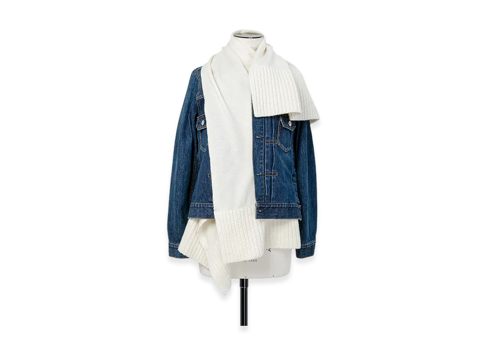 sacai Denim x Wool Knit Jacket "Blue/Off White"