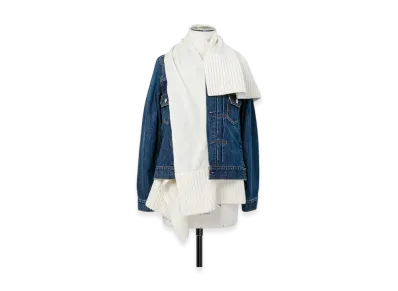 sacai Denim x Wool Knit Jacket "Blue/Off White"
