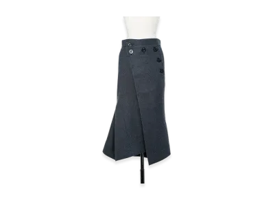 sacai Wool Melton Skirt "Charcoal Gray"