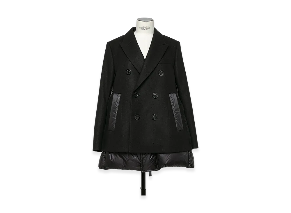 sacai Wool Melton x Puffer Jacket "Black"