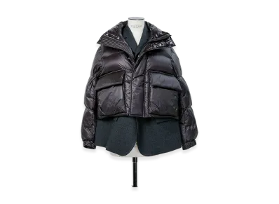 sacai Wool Melton x Puffer Blouson "Black/Charcoal Gray"