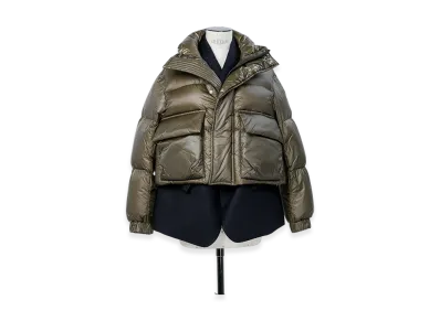 sacai Wool Melton x Puffer Blouson "Khaki/Navy"