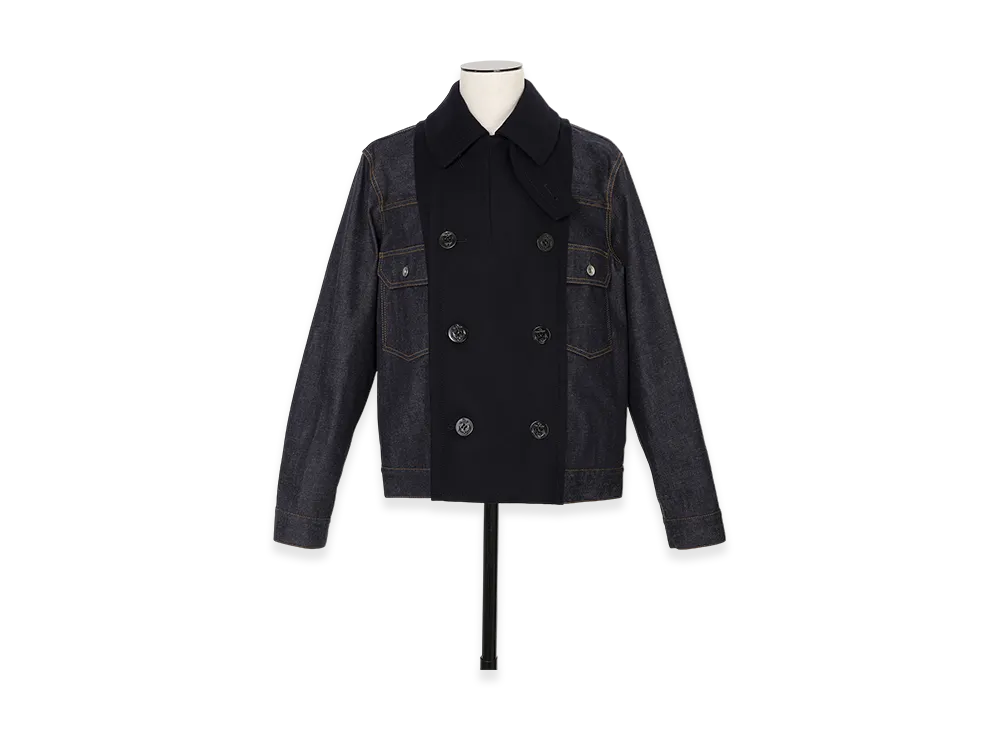 sacai Wool Melton Coat (Navy・2) Wool Melton Coat – La Garçonne