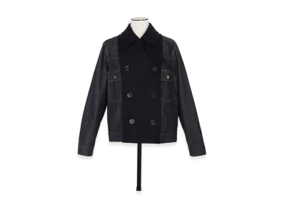 sacai Denim x Wool Melton Jacket "Indigo/Navy"