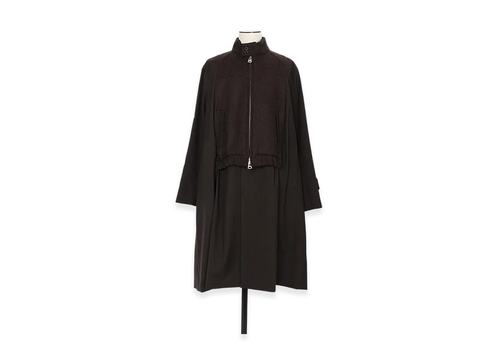 sacai Suiting x Wool Melton Coat "Brown"
