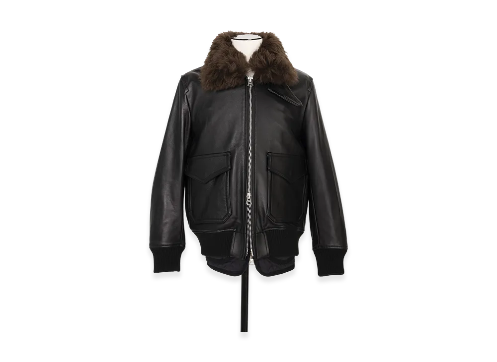 ブラック　1 sacai 25AW leather jacket サカイ - sacai | Leather Jacket-Black-1の通販 | RESTIR リステア