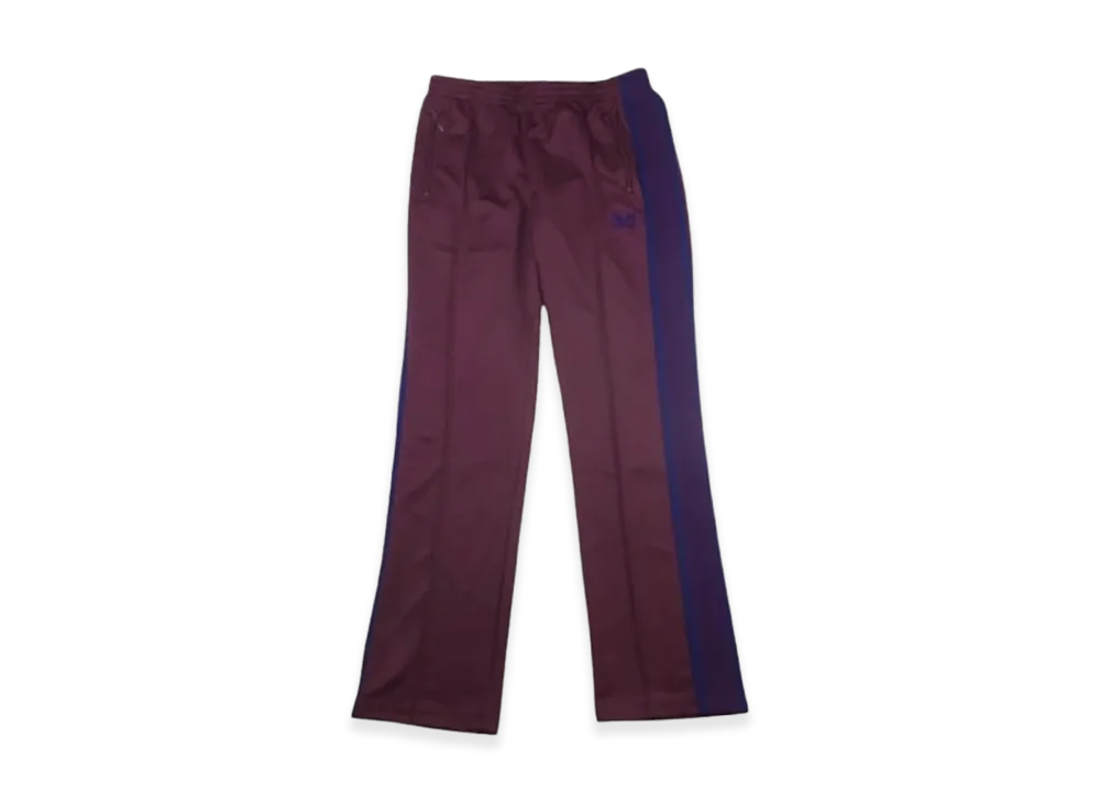 ニードルズ ナロー トラックパンツ ポリ スムース "ボルドー"