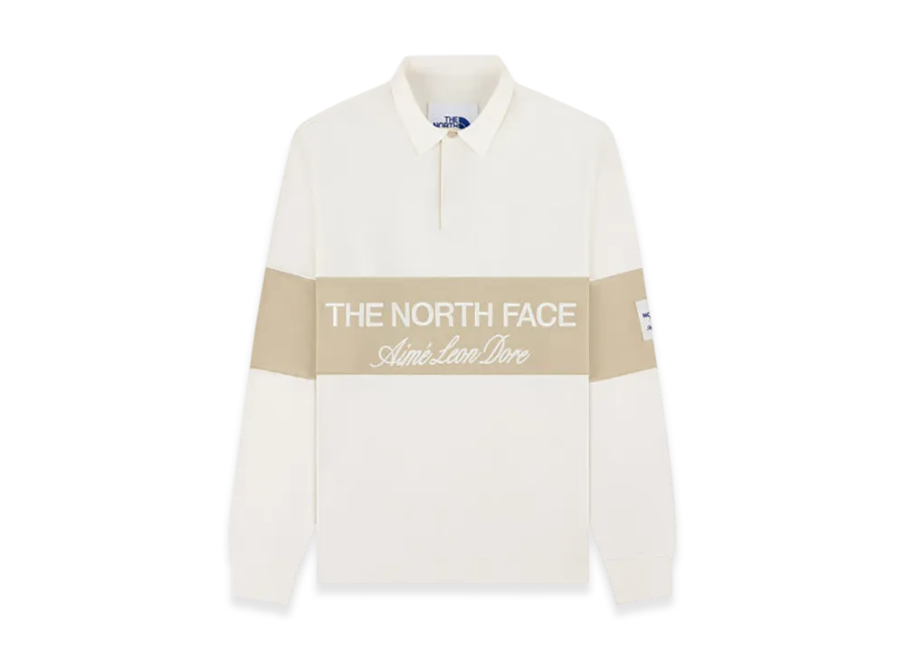 The North Face x Aime Leon Dore Script Logo Rugby "Pristine/Safari Tan"
