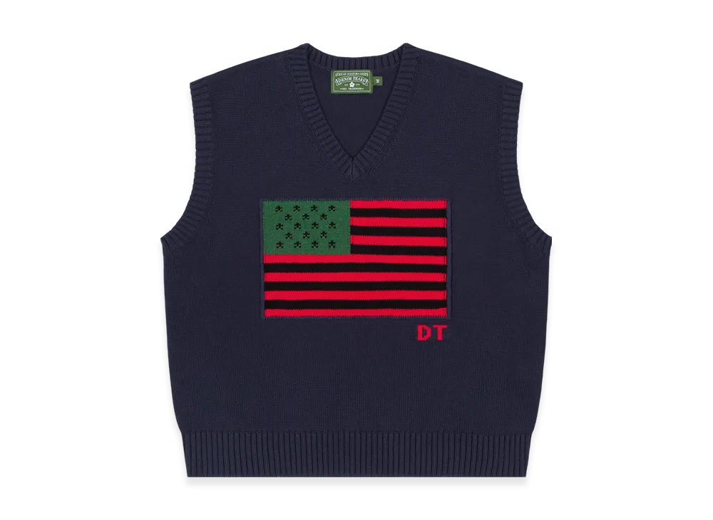 DENIM TEARS African-Americana Vest "Navy"