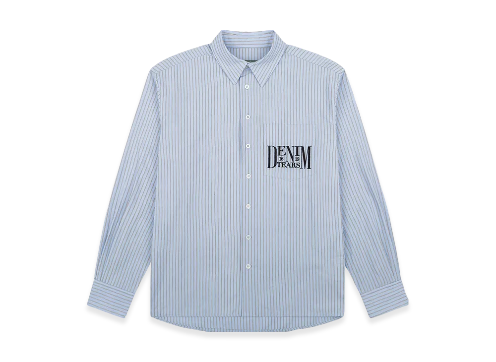 DENIM TEARS DT Festival Button Up Shirt "Light Blue"
