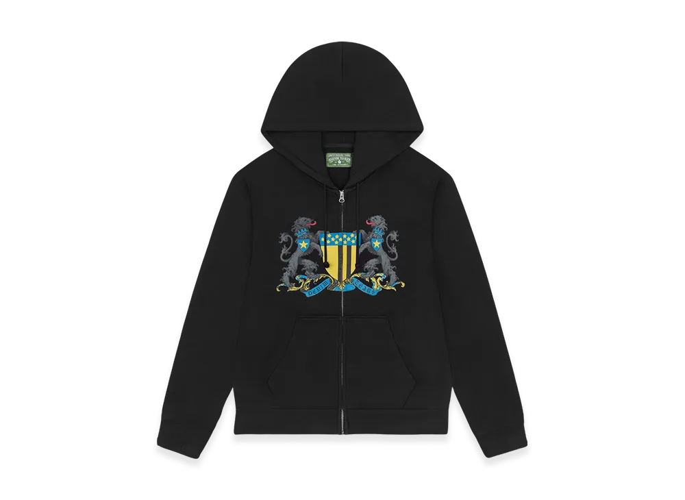 DENIM TEARS Panther Crest Zip Up Hoodie "Black"