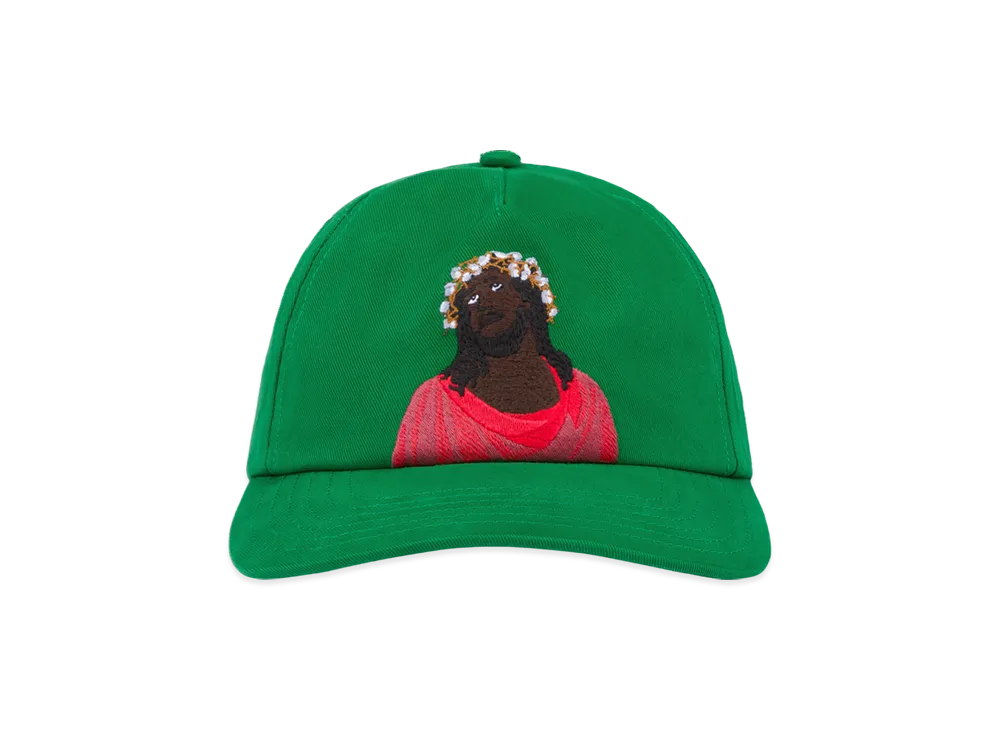 DENIM TEARS Black Jesus Cap "Green"