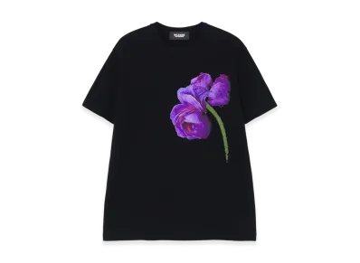 WILDSIDE YOHJI YAMAMOTO Purple Rose T-Shirt "Black"