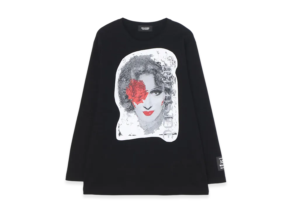 WILDSIDE YOHJI YAMAMOTO Portrait Black T-shirt (Rose) "Black"