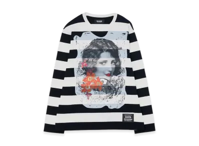 WILDSIDE YOHJI YAMAMOTO Portrait Border T-shirt (Fleur) "Black/White"