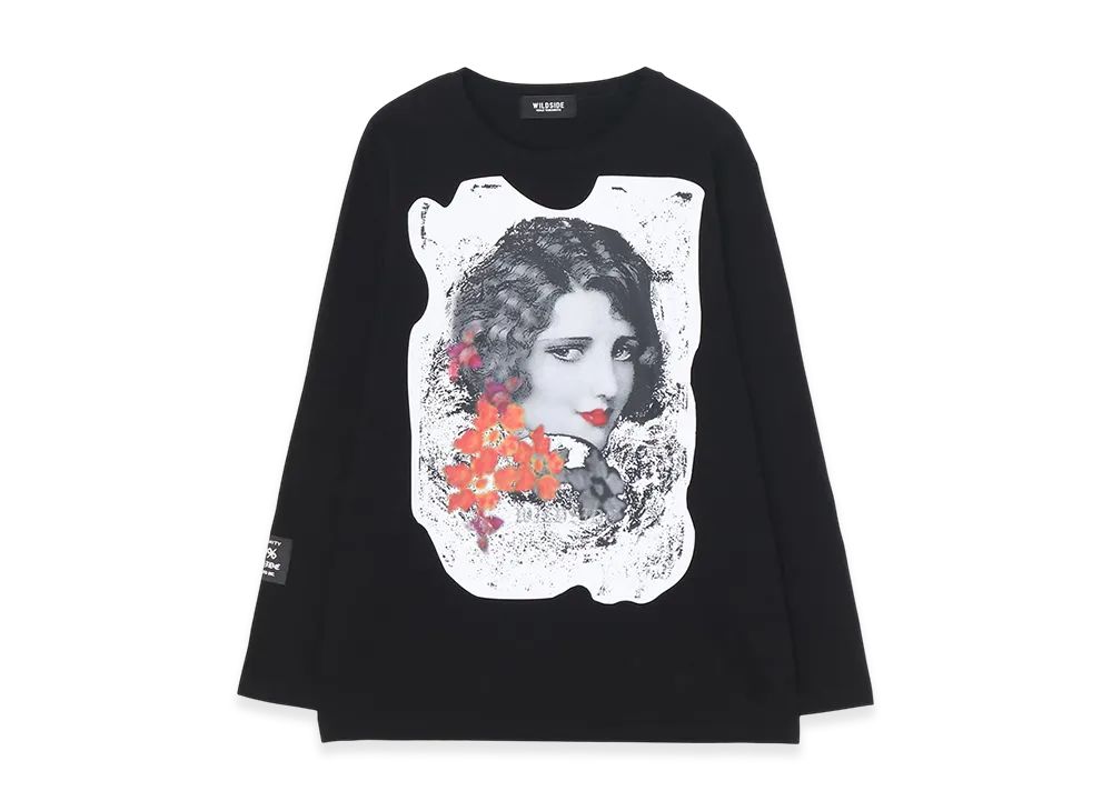 WILDSIDE YOHJI YAMAMOTO Portrait Black T-shirt (Fleur) "Black"