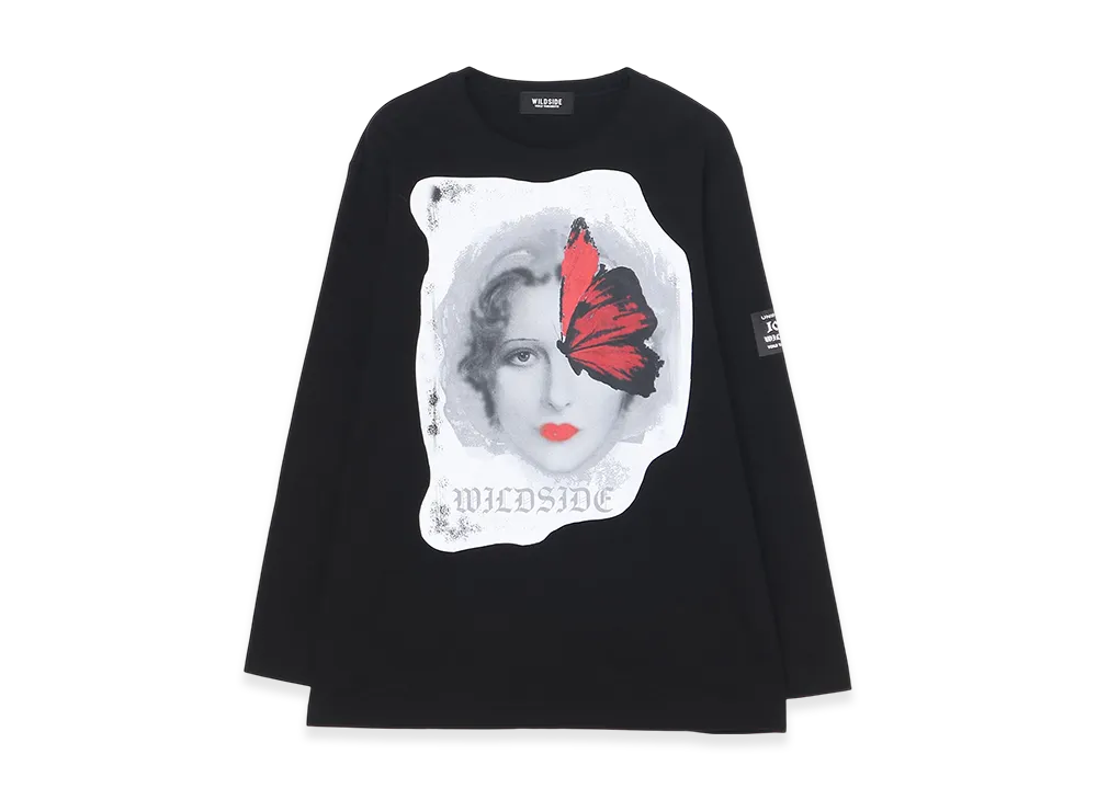 WILDSIDE YOHJI YAMAMOTO Portrait Black T-shirt (Papillon) "Black"