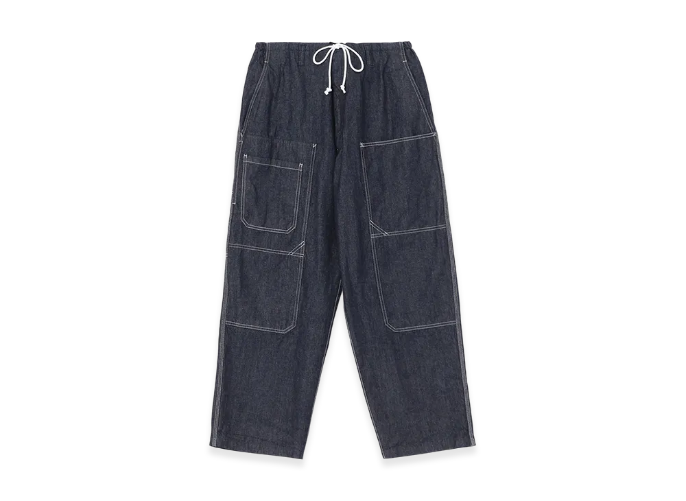 WILDSIDE YOHJI YAMAMOTO 10oz Denim White Stitch Draw String Pants "Indigo"