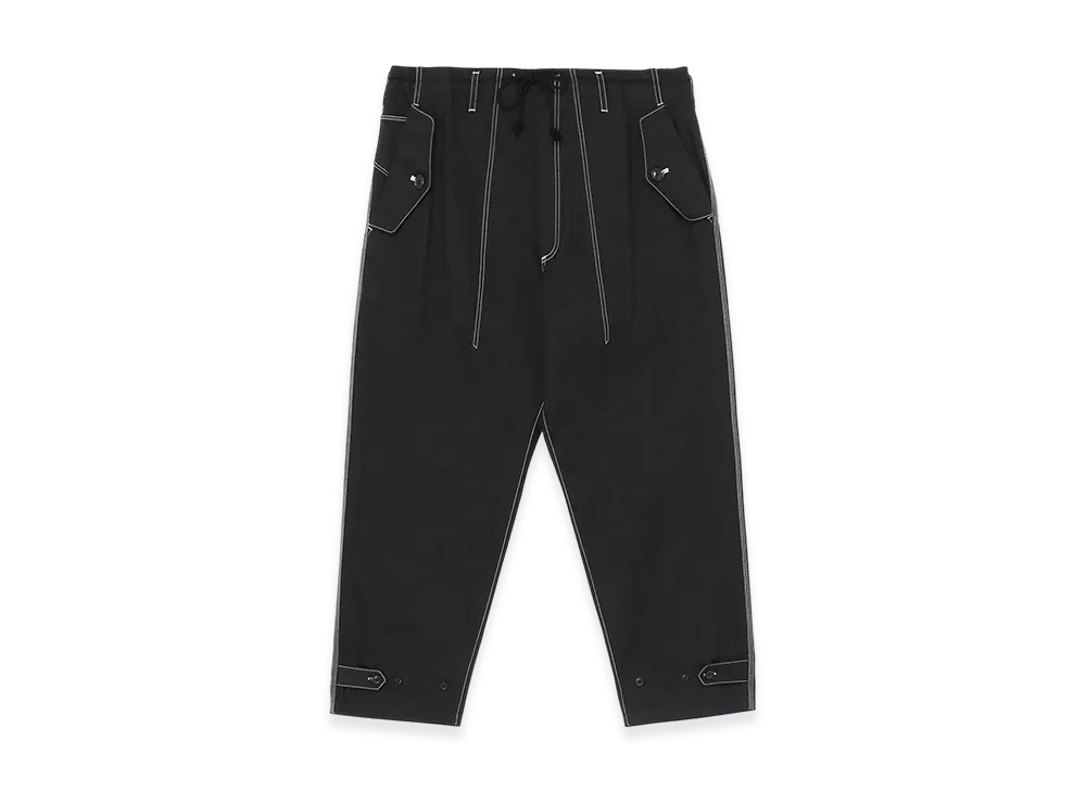 WILDSIDE YOHJI YAMAMOTO Cotton Chino White Stitch Draw String Pants "Black"
