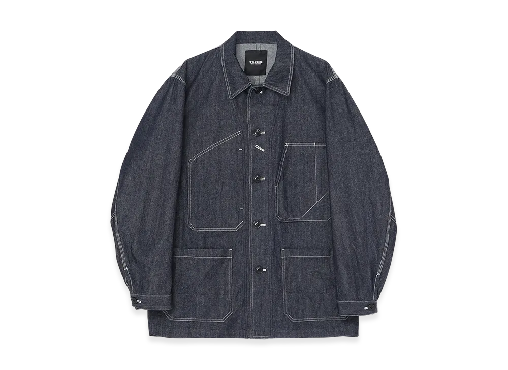 WILDSIDE YOHJI YAMAMOTO 10oz Denim White Stitch Shirt Jacket "Indigo"