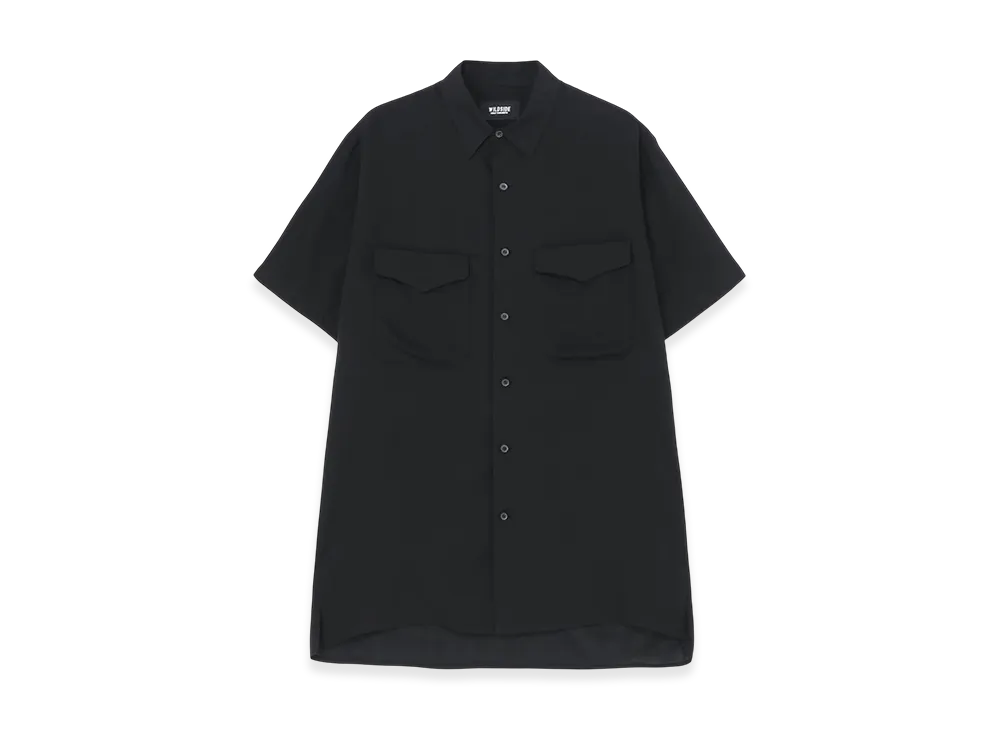 WILDSIDE YOHJI YAMAMOTO Cellulose Flap Pocket Short Sleeve Shirt "Black"